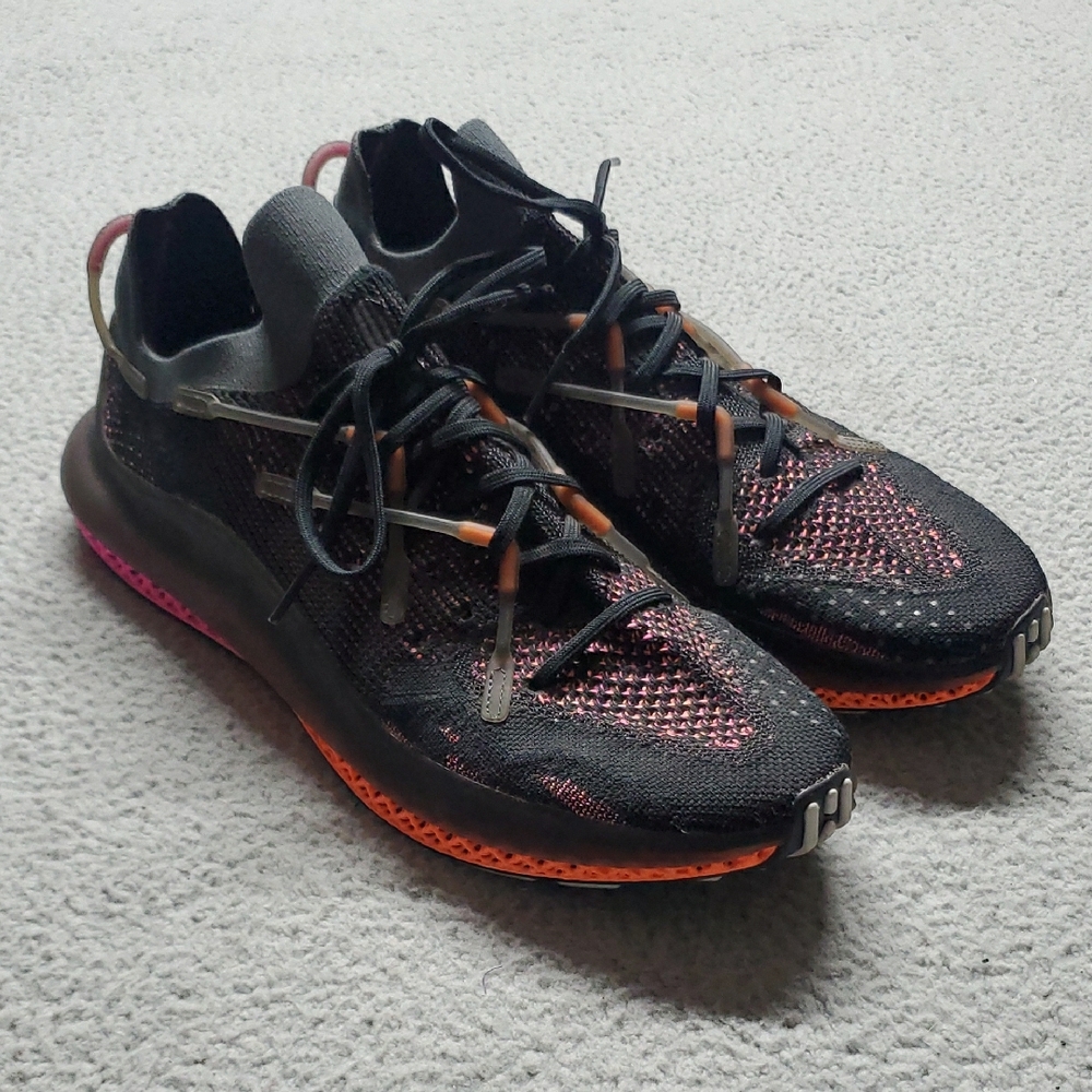adidas Men's Black Knit Sneakers with Pink and Orange Accents Size 14 - Picture 3 of 10